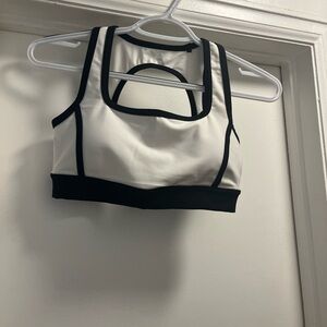 ABERCROMBIE YPB Sports Bra - White and Black - Size Small